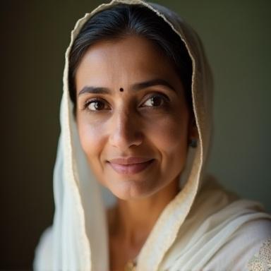 फातिमा बेगम, एक चिकनकारी कारीगर, का चित्र