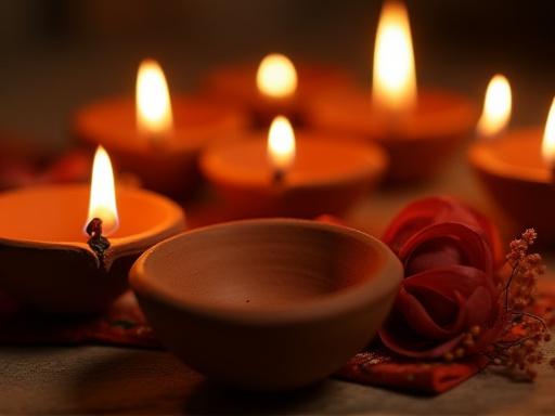 हाथ से बने टेराकोटा दीयों का सेट